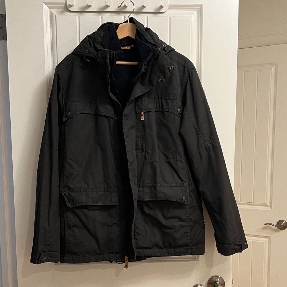 Men's  fjällräven Black Hooded Jacket